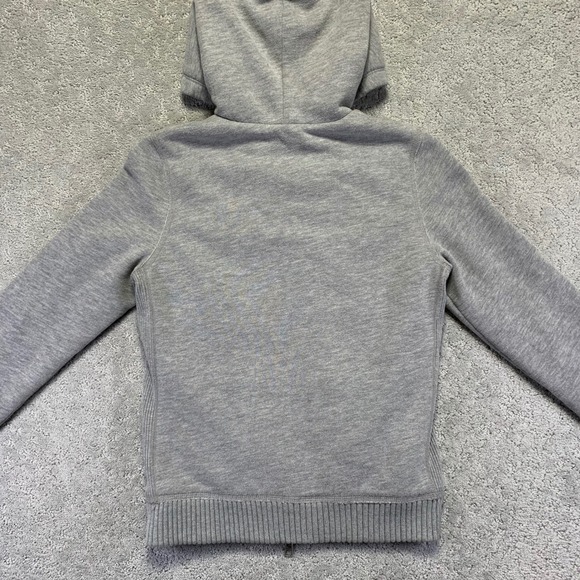 VINTAGE Y2K Abercrombie & Fitch Hoodie Womens Large Faux Fur Lined Zip Up Gray - Picture 10 of 14
